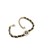 thumbnail CC Logo Leather And Enamel Choker Necklace - L'UXE LINK