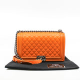 thumbnail New Medium Leboy Orange In Lambskin Leather PHW Seri 20 - L'UXE LINK