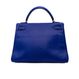 thumbnail Kelly 32 Epsom Leather Blue Electric PHW O Stamp - L'UXE LINK