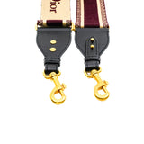 thumbnail Burgundy Canvas Embroidered Shoulder Strap GHW - L'UXE LINK