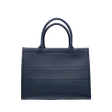 thumbnail Medium Book Tote In Navy Embossed Leather 2020 - L'UXE LINK