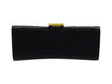 thumbnail Hourglass XS With Strap In Shiny Calfskin Black GHW - L'UXE LINK