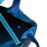 thumbnail picotin 18cm tc deep blue mix blue jeans D stamp - L'UXE LINK