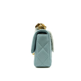 thumbnail 22P Mini Square In Light Blue Lambskin Leather Flap Bag GHW Seri A0E8XXXX - L'UXE LINK