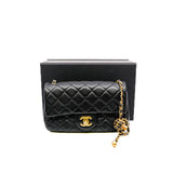 thumbnail 22s mini cf with pearl crush in lambskin black ghw #L2K0XXXX