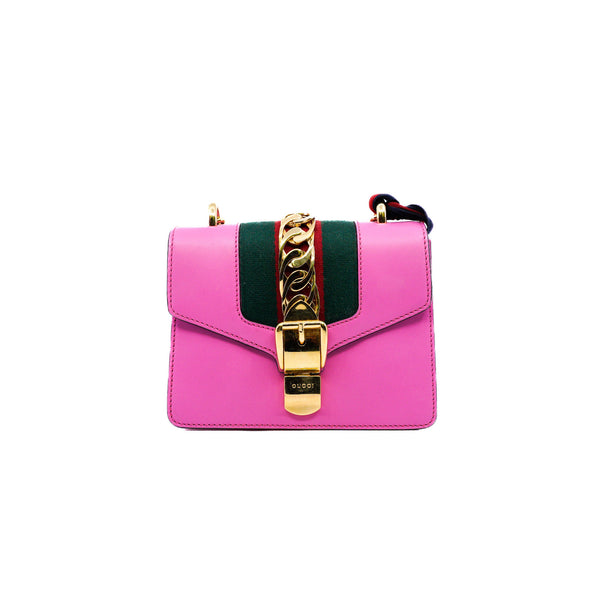 Mini Slyvie In Leather Hot Pink GHW with Strap