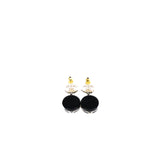 thumbnail 16S CC Pearl Black PVC Airplane Pendant Earrings - L'UXE LINK