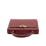 thumbnail kelly 25cm epsom k1 red ghw X stamp - L'UXE LINK