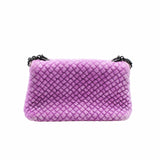 thumbnail tote in pink velvet brushed silver - L'UXE LINK
