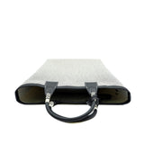 thumbnail steeple 25 bag in black leather & grey fabric b stamp