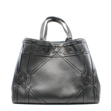 thumbnail Black Cannage Detail Leather Shopper Tote Bag With Pouch PHW - L'UXE LINK