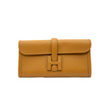 thumbnail jige clutch in swift brown/lime y stamp