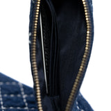 thumbnail Denim Blue Quilted Vertical Double Bags GHW Seri 29 - L'UXE LINK