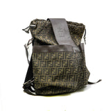 thumbnail Strike Medium FF Jacquard Brown Leather/Fabric Backpack PHW - L'UXE LINK