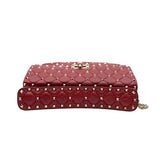 thumbnail Medium Rockstud Spike Flap Bag Nappa Leather Red GHW - L'UXE LINK