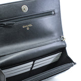 thumbnail Pearl Wallet On Chain In Black Calfskin Leather Crossbody Bag Seri 30 - L'UXE LINK