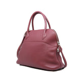 thumbnail Medium Bolide Togo Leather Handbag Dark Purple PHW O Stamp - L'UXE LINK