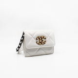 thumbnail 19 Flap White Coin Purse Lambskin Quilted Crossbody Bag Multi Hardware Seri 30 - L'UXE LINK