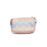 thumbnail Mini Pochette Accessoires In Pink Monogram Canvas Escale Pastel PHW - L'UXE LINK