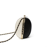 thumbnail Black And White Leather Quilted Minaudiere Shoulder Bag GHW Seri 30 - L'UXE LINK