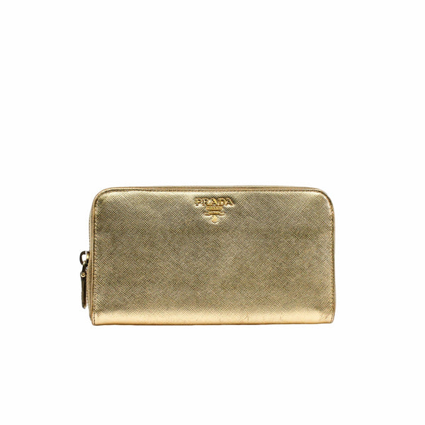 Zip Around Wallet Saffiano Leather Long