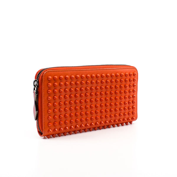 zip long wallet orange studs