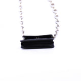 thumbnail Black Lambskin Leather Quilted Maxi Pearls Chain Card Holder Flap Bag LGHW Seri 31 - L'UXE LINK