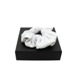 thumbnail Leather Hair Scrunchie Barrette White Ghw - L'UXE LINK