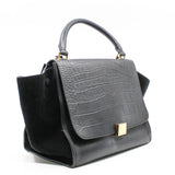 thumbnail Trapeze black crocodile embossed ghw - L'UXE LINK