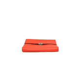 thumbnail Clic 16 Wallet Epsom Orange Poppy PHW Y Stamp With Strap - L'UXE LINK