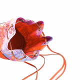 thumbnail clutch nano orange multicolor satin leather - L'UXE LINK