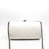 thumbnail Black And White Leather Quilted Minaudiere Shoulder Bag GHW Seri 30 - L'UXE LINK