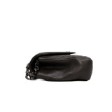 thumbnail College Medium In Quilted Calfskin Leather Dark Grey Silver - L'UXE LINK