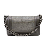 thumbnail Leboy Small Grey Lambskin Galuchat Stingray Bag PHW Seri 27 - L'UXE LINK