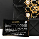 thumbnail Resin And Pearl Black Calfskin Quilted CC Flap Bag GHW Seri 30 - L'UXE LINK