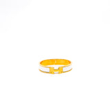 thumbnail clic h bangle in white ghw - L'UXE LINK