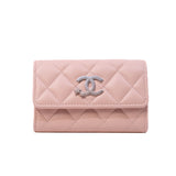 thumbnail CC Stars In Pink Lambskin Flap Snap Wallet PHW - L'UXE LINK