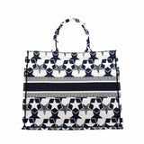 thumbnail Large Dior Book Tote Blue White Dior toile Embroidery 2021 - L'UXE LINK