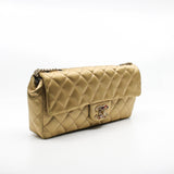 thumbnail Limited Edition Gold Quilted Satin East West Single Flap Bag GHW Seri 12 - L'UXE LINK