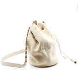 thumbnail White Tweed Deauville Drawstring Backpack GHW Seri 28 - L'UXE LINK