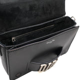thumbnail Dio(r)evolution Flap Bag Black Leather Medium Phw With Leather Wide Strap - L'UXE LINK