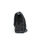 thumbnail Jumbo Black Sequin Lambskin Moonlight On Water Single Flap Bag Seri 15 - L'UXE LINK