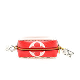 thumbnail Red Monogram Giant Canvas PVC Beach Pouch GHW - L'UXE LINK