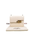 thumbnail Verrou mini in white goat with enamel buckle PHW stamp Z