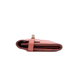 thumbnail Kelly Long Bifold Wallet Chevre Leather Rose Tea Beige GHW O Stamp - L'UXE LINK