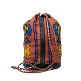 thumbnail Sac Soie Cool 22 Drawstring Silk Backpack Bucket Bag Square Q Stamp - L'UXE LINK