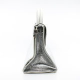 thumbnail Medium Diorever In Metallic Silver Calfskin Flap Bag PHW With Strap - L'UXE LINK