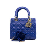 thumbnail medium lady dior zippy style in lambskin electric blue phw 2013