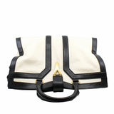 thumbnail Tote Bag Leather Black White - L'UXE LINK