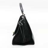 thumbnail Trapeze black crocodile embossed ghw - L'UXE LINK